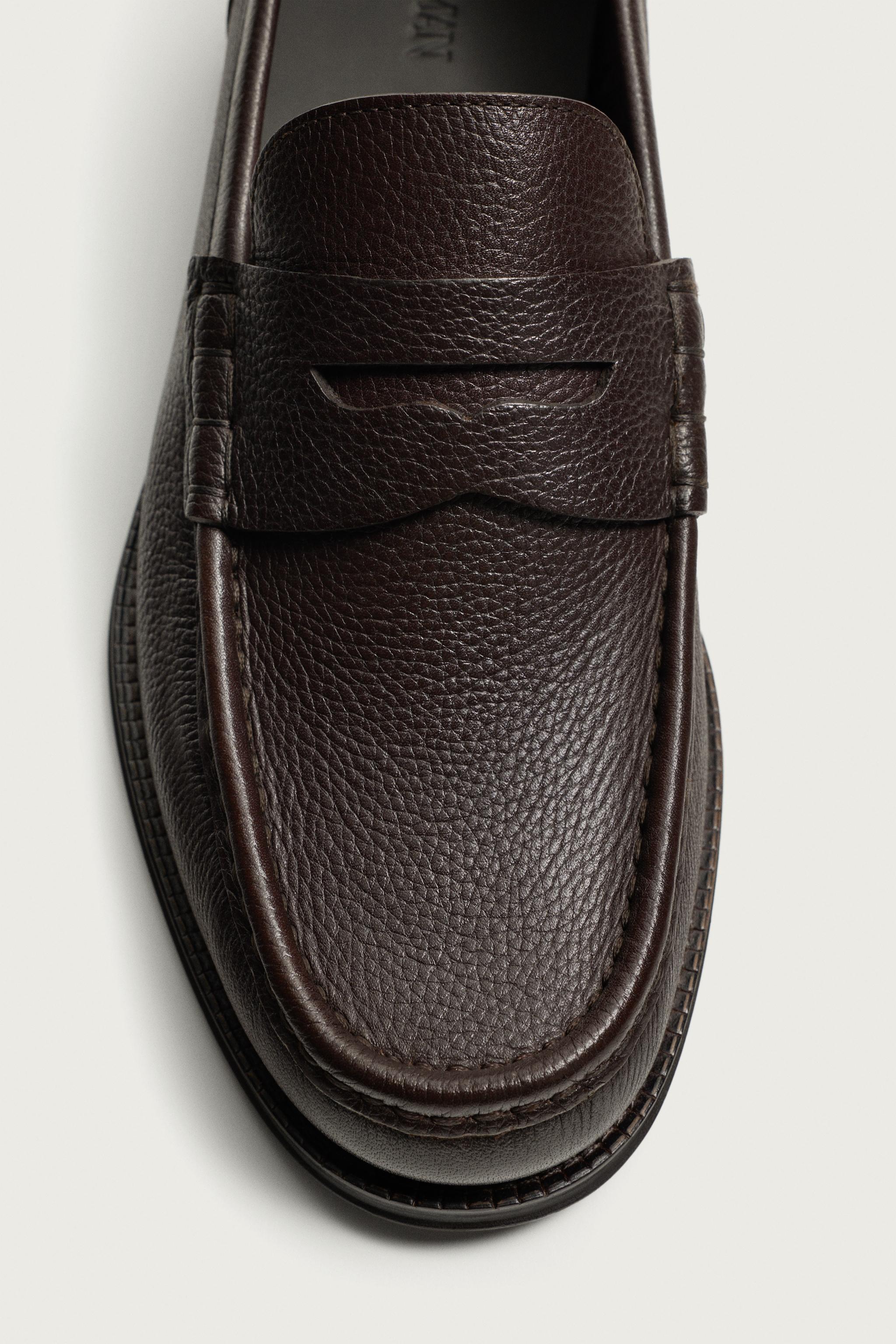 MOCASSINS EN CUIR À MASQUE